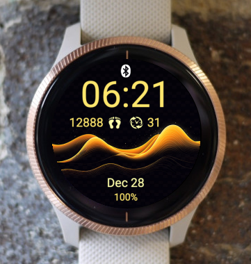 Garmin Watch Face - Gold Waves