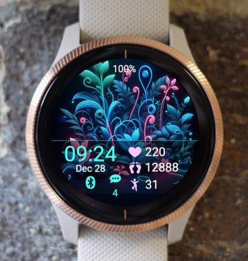 Garmin Watch Face - Nigh Flowers