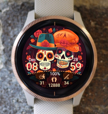 Garmin Watch Face - Day of the Dead D2