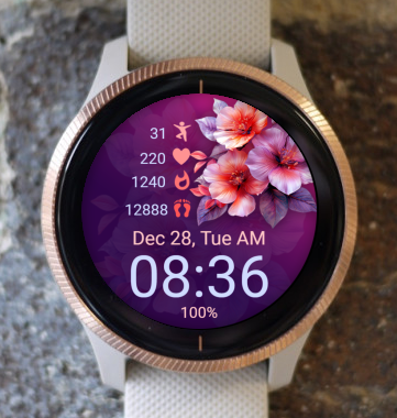 Garmin Watch Face - Flowering 04