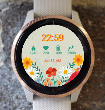 Garmin Watch Face - Bird Flowers G