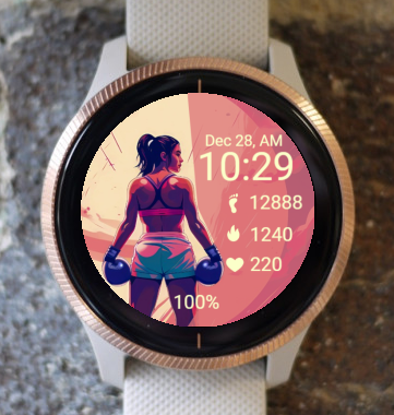 Garmin Watch Face - Boxing Girl Retro Garmin Sport