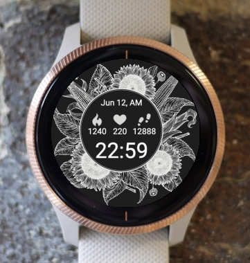 Garmin Watch Face - Dark Flower G