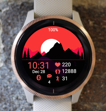 Garmin Watch Face - Red Night