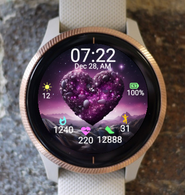 Garmin Watch Face - Purple heart