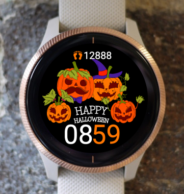 Garmin Watch Face - Halloween happy pumpkins