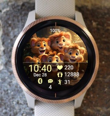 Garmin Watch Face - Cute Lions