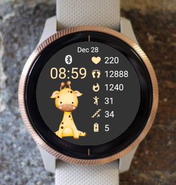 Garmin Watch Face - Cute Animal Giraffe