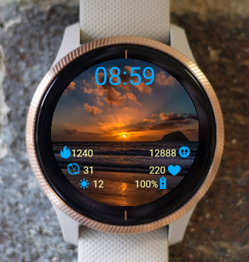 Garmin Watch Face - Sea And Sunset