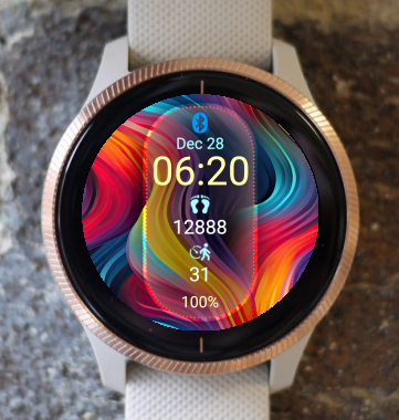 Garmin Watch Face - Vibrant Waves W1