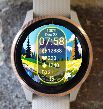 Garmin Venu 3 Watch Face - Spring Mountains 07