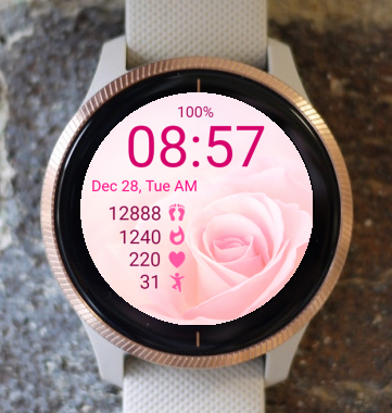 Garmin Watch Face - Pink Flowers 03