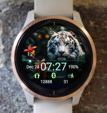 Garmin Watch Face - White Tiger