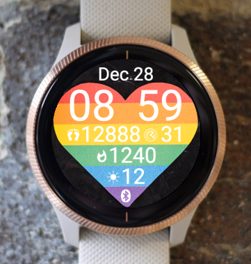 Garmin Watch Face - Pride Heart