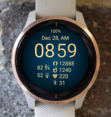 Garmin Watch Face - Active Time - Blue 03