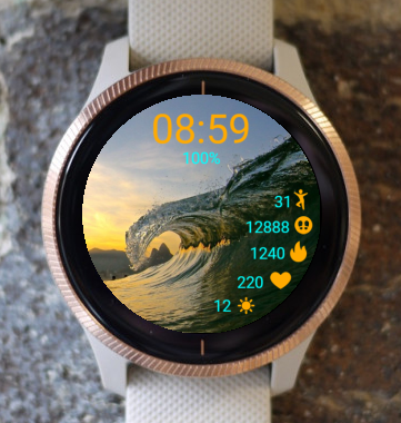 Garmin Watch Face - Sunset And Wave