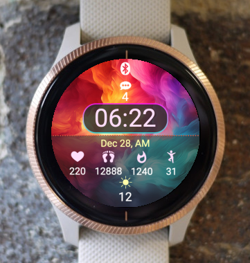 Garmin Watch Face - Garmin Color Waves AT