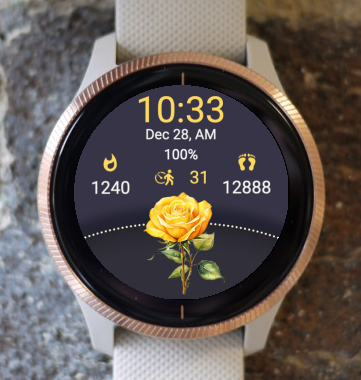 Garmin Watch Face - Yellow Rose