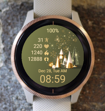 Garmin Watch Face - Golden Christmas