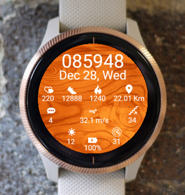 Garmin Watch Face - Wood pattern11