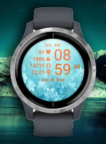 Active Time - Turquoise Spring Flowers