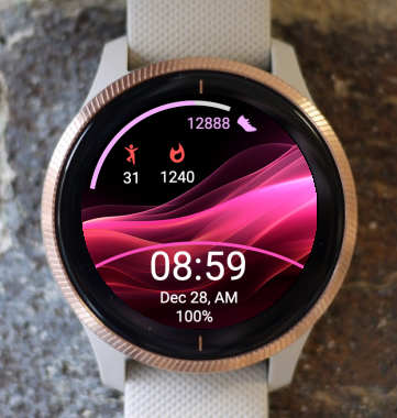 Garmin Watch Face - Pink Waves 2