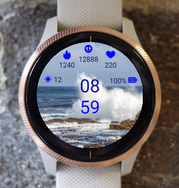 Garmin Watch Face - Wavy Sea