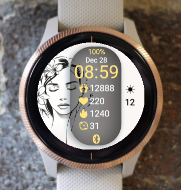 Garmin Watch Face - Black and White Beauty