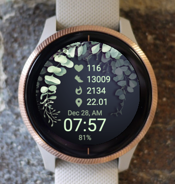 Garmin Watch Face - Green Leaves