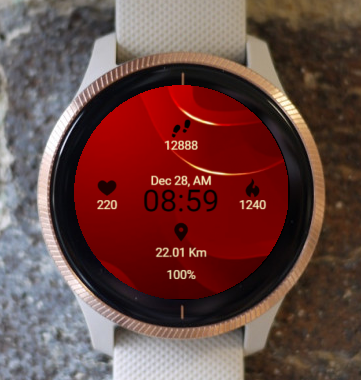 Garmin Watch Face - Elegant Red