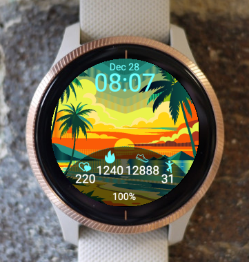 Garmin Watch Face - Tropical vibes