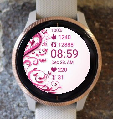 Garmin Watch Face - Pink Leaf