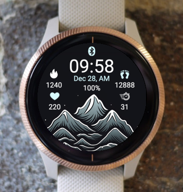 Garmin Watch Face - Mountains In Night