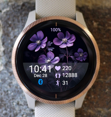 Garmin Watch Face - Dark Night Flower