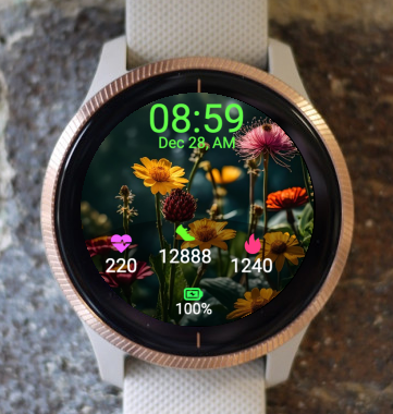 Garmin Watch Face - Beautiful Flowers