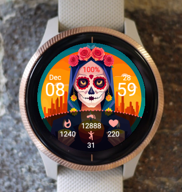 Garmin Watch Face - Day of the Dead D1