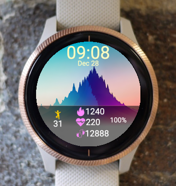 Garmin Watch Face - Mountain background