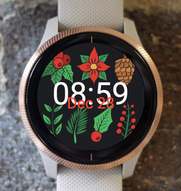 Garmin Watch Face - Winter Flowers and Plants