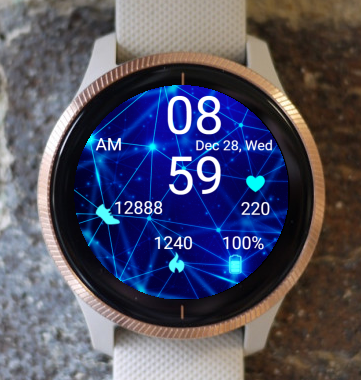 Garmin Watch Face - Blue Web