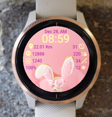 Garmin Watch Face - Easter In Pink