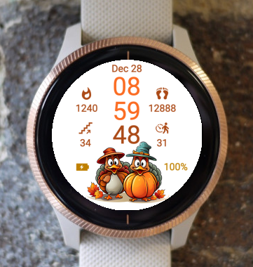 Garmin Watch Face - Happy Thanksgiving D2