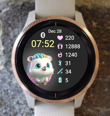 Garmin Watch Face - Cute Animal Hedgehog