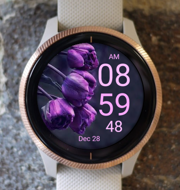 Garmin Watch Face - Purple Flowers 02