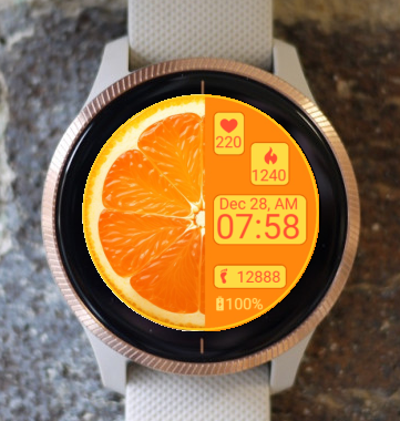 Garmin Watch Face -  Citrus Orange Crush Sport Garmin