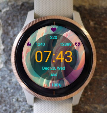 Garmin Watch Face - Flowers Waves