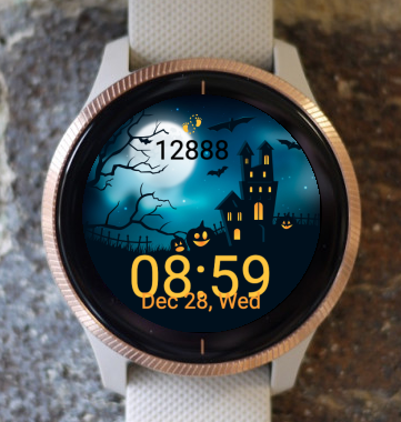 Garmin Watch Face - Halloween haunted castle