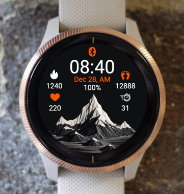 Garmin Watch Face - Dark Mountains