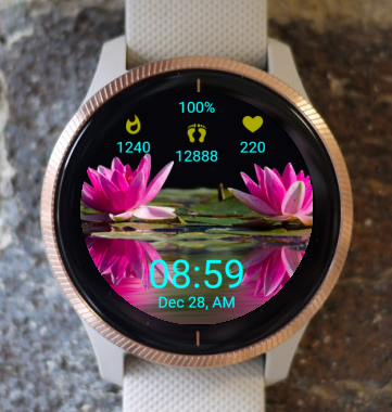 Garmin Watch Face - Lotus Rose