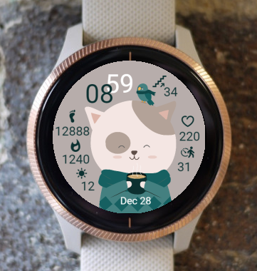 Garmin Watch Face - Winter Cat