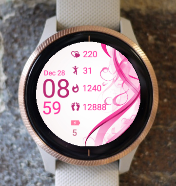 Garmin Watch Face - Pink Waves 3